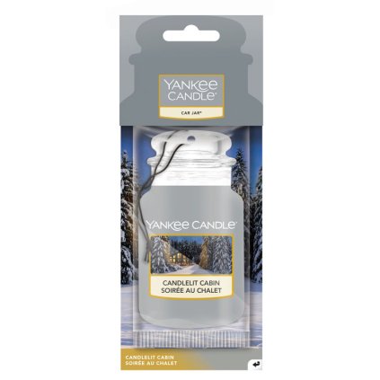 Yankee Candle - papírová visačka do auta Candlelit Cabin (Chata ozářená svíčkou) 1 ks