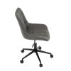 Židle kancelářská, šedá látka v dekoru broušené kůže, černý kovový kříž