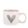 Keramický hrnek na espresso se srdcem, krémový 90 ml