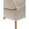 Židle jídelní, béžová látka, 360° vratný mechanismus, masiv jasan