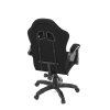 Herní křeslo, permanent contact mechanismus s polohovou aretací, černá a šedá látka, plast. kříž