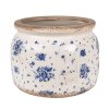 Clayre & Eef - keramický květináč BLUE ROSE BLOOMING 6CE1659L, velikost L