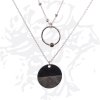 Sada CIRCLE choker a medailonek (Barva stříbra Pozlacené stříbro 925 / 1000, Délky řetízků DELŠÍ - Kuličkový řetízek 42 - 47 cm a medailonek 50 cm)