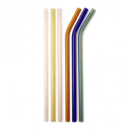 kikkerland colored glass straws cu279