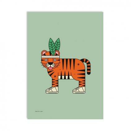 33828 high five tiger poster a3