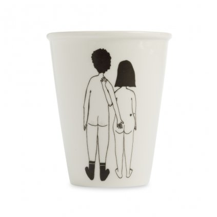 NAKED COUPLE BACK porcelain cup