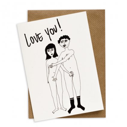 NAKED COUPLE greeting card