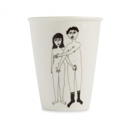NAKED COUPLE porcelain cup