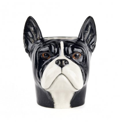 quail ceramics french bulldog black and white pencil pot 01