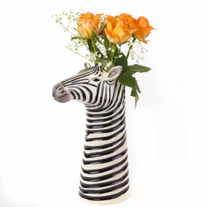 quail ceramics zebra flower vase large 02