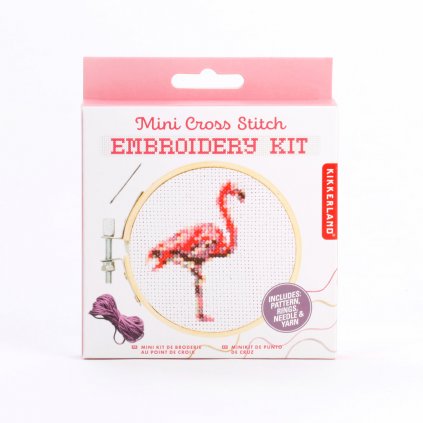 kikkerland emboidery kit flamingo gg244 pkg