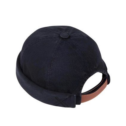 beton cire miki docker beanie black washed denim