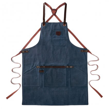 alaskanmaker apron leather waxed canvas no 547 crossback straps navy