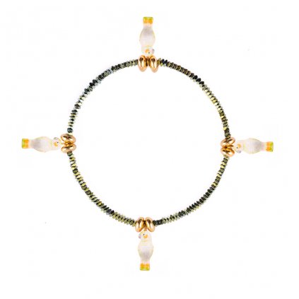 nach budgerigars with hematite beads bracelet d288