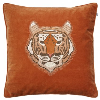 chhatwal jonsson velvet cushion cover tiger orange 50x50cm 1