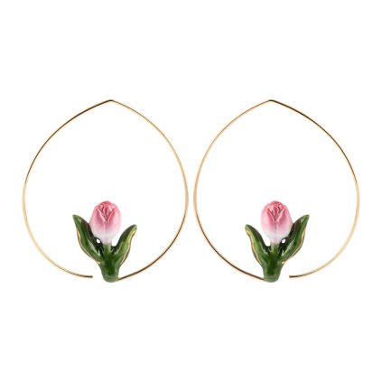 nach bijoux hoop earrings pink tulip j1014