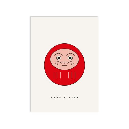 redfries postcard daruma