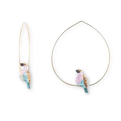 nach bijoux hoop earrings small roller bird