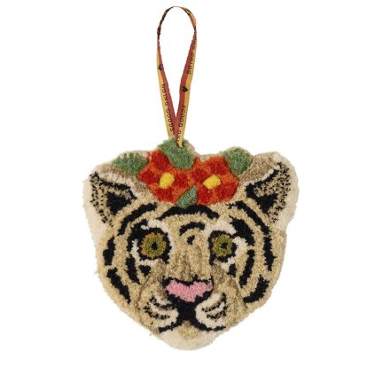 doing goods gift hanger floral white tiger