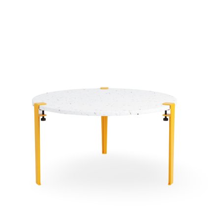 tiptoe coffee table round venezia cobalt yellow
