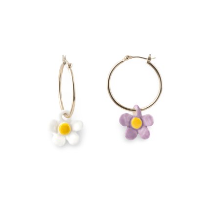 nach bijoux hoop earrings j844 two tone flower