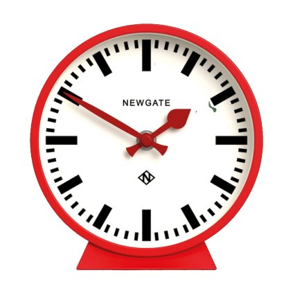 newgate m mantel railway clock in red mman390fer zoom
