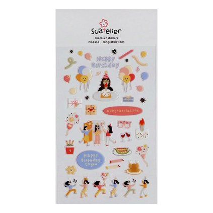 suatelier daily deco stickers samolepky 1114 congratulations