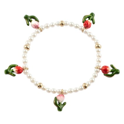nach bijoux bracelet tulips white bead d359