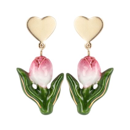 TULIP HEART náušnice