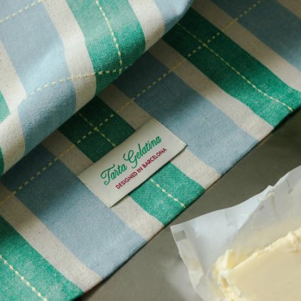 striped tea towel green blue tarta gelatina 03