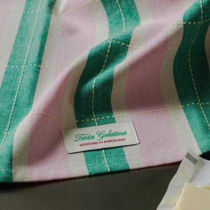 striped tea towel green pink tarta gelatina 03