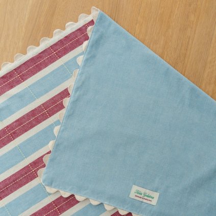 BISCUIT bavlněný běhoun na stůl / Burgundy Blue