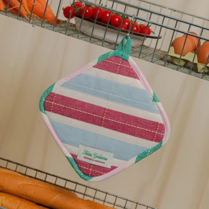 BISCUIT pot holder / Burgundy Blue