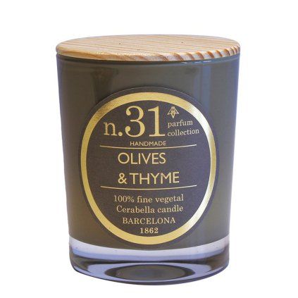 cerabella numbers 31 olives thyme scent candle