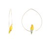 nach bijoux hoop earrings small yellow parrot j326