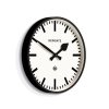 newgate number three matt black railway wall clock side view