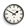 newgate number three matt black railway wall clock