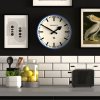 newgate number three matt blue railway wall clock mood 1