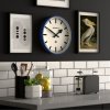 newgate number three matt blue railway wall clock mood 2