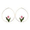 nach bijoux hoop earrings pink tulip j1014