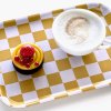 rectangular serving tray 27x20cm checker mustard cream mood