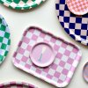 rectangular serving tray 27x20cm checker rasberry cream mood 1