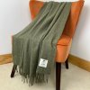 recycled merino wool khaki forever throw mcnutt mood