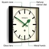 newgate number five railway wall clock in black with green hands numfiv390kvg details