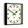 newgate number five railway wall clock in black with green hands numfiv390kvg side