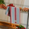 striped tea towel burgundy blue tarta gelatina 01