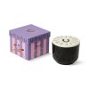 paddywax charmed black glass candle with horseshoe lid tabac pine 2