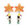nach bijoux j1027 red lily toucan earrings