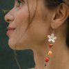 nach bijoux j1071 flower fruit and bee dangle earrings 1