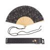 fisura hand folding fan cats black ac1731